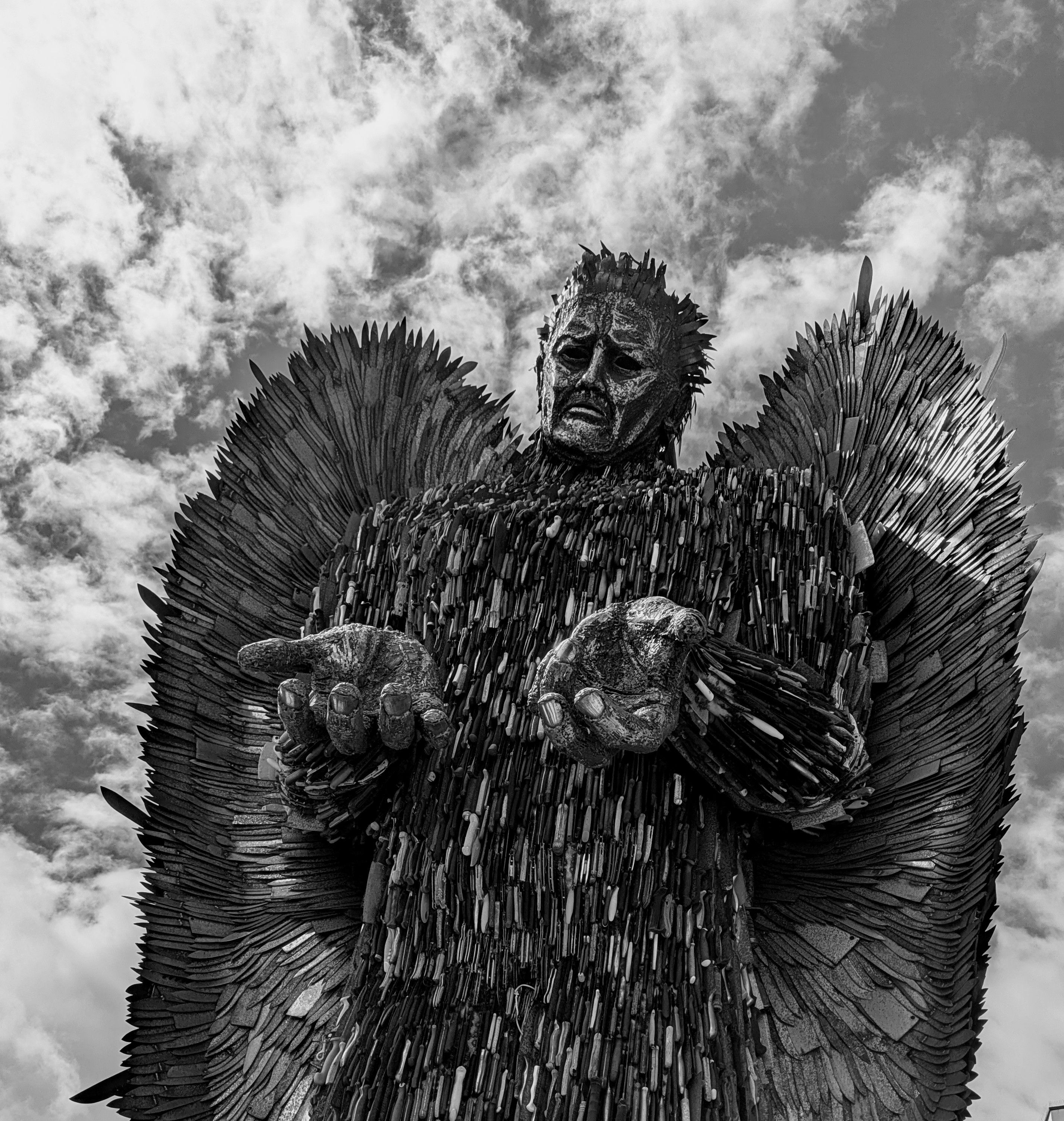 Dramatic Silhouette of the Angel of the North · Free Stock Photo