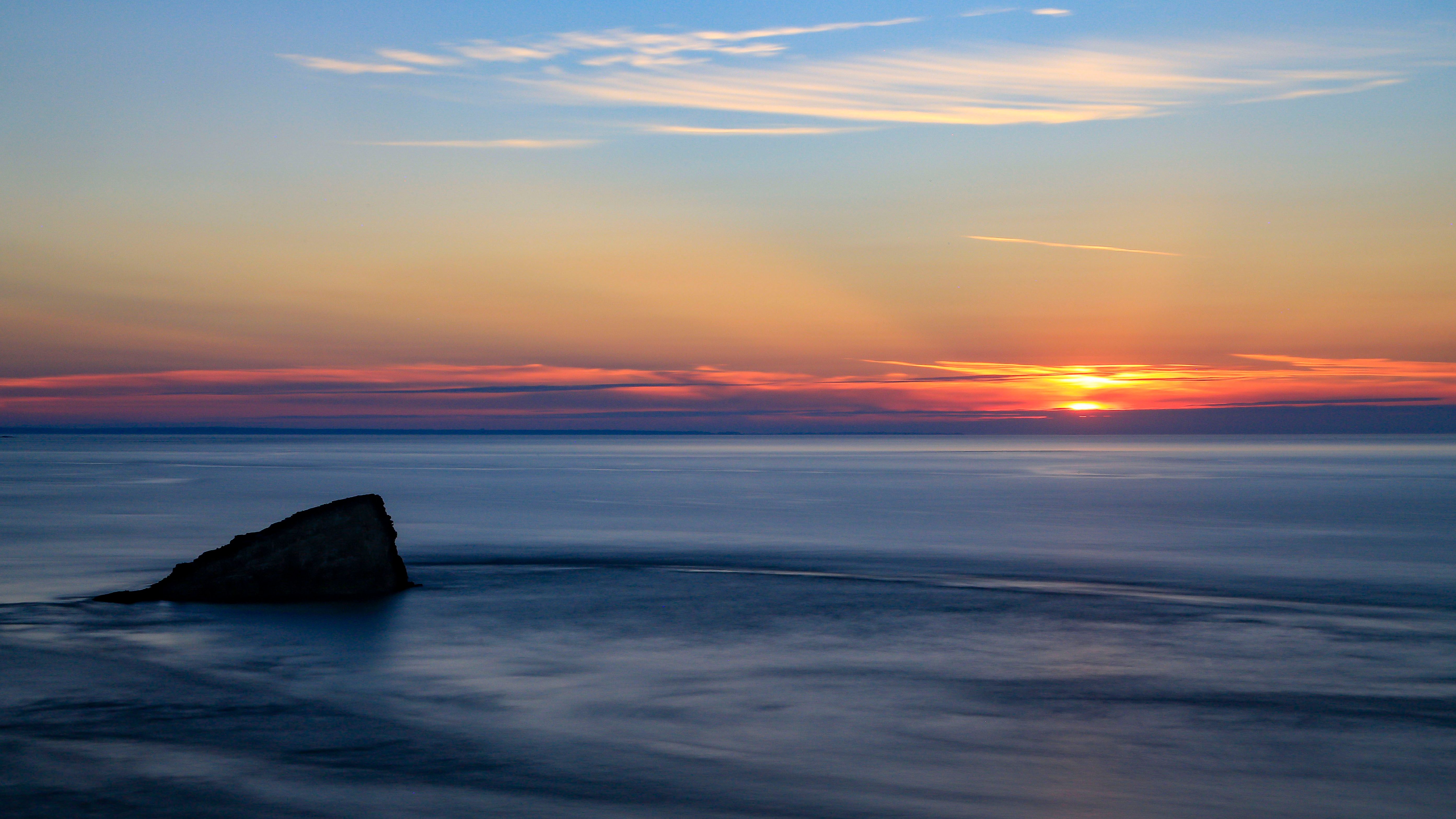 Beautiful Sunset Over Ocean in Bretagne, France · Free Stock Photo