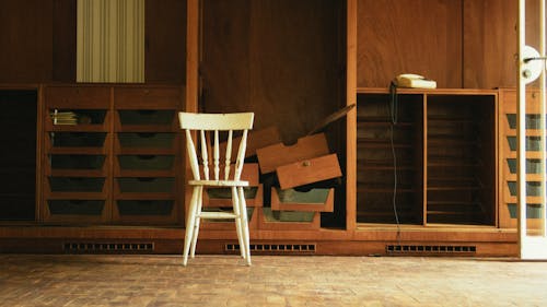Free White Wooden Armless Chair Stock Photo