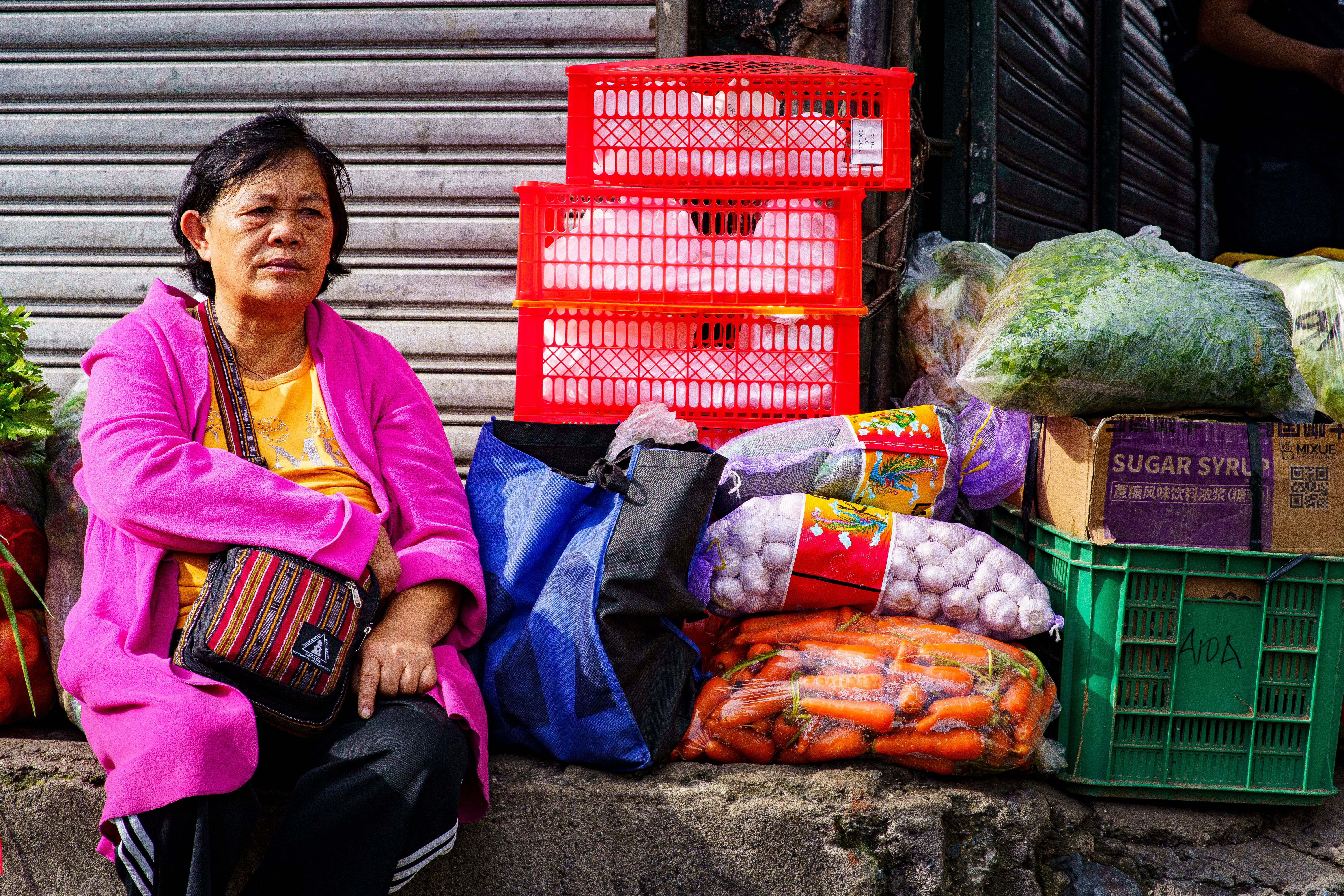 Street food vendor in Medellín selling empanadas and arepas