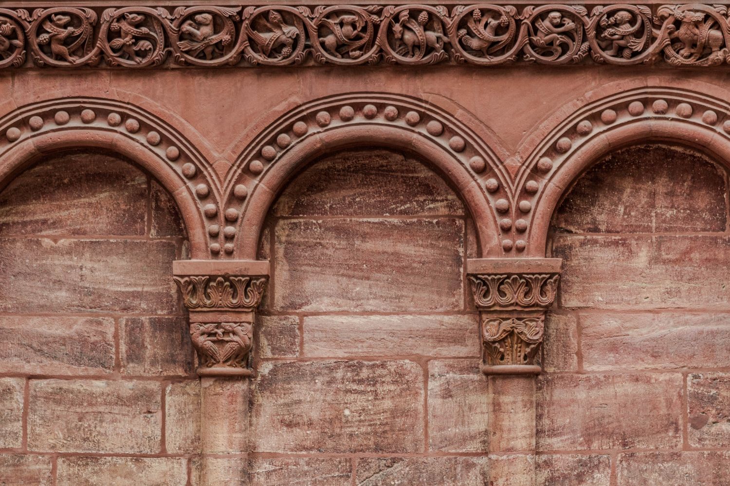 Decorative brick archway with intricate masonry pattern