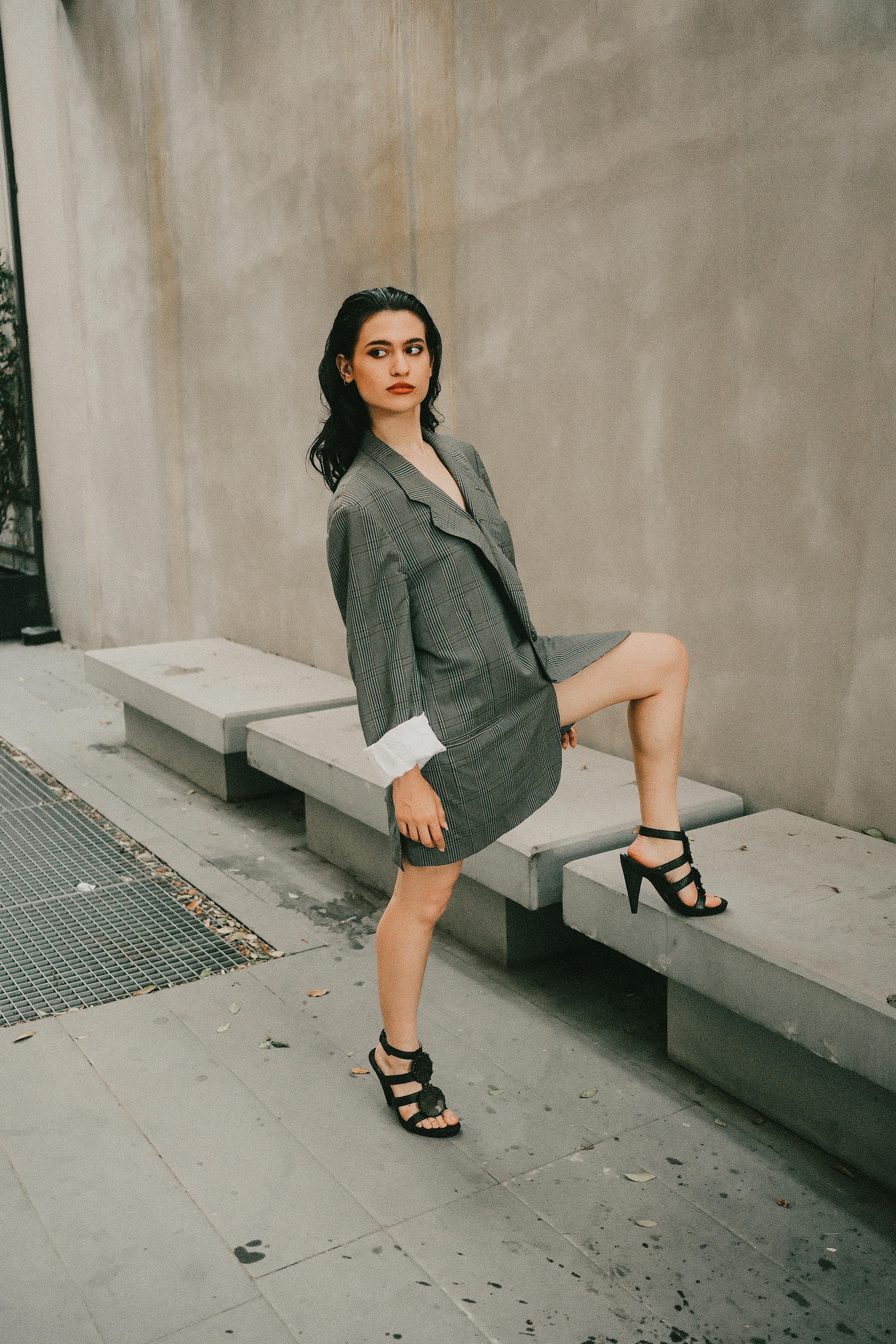 Professional woman in transitional outfit