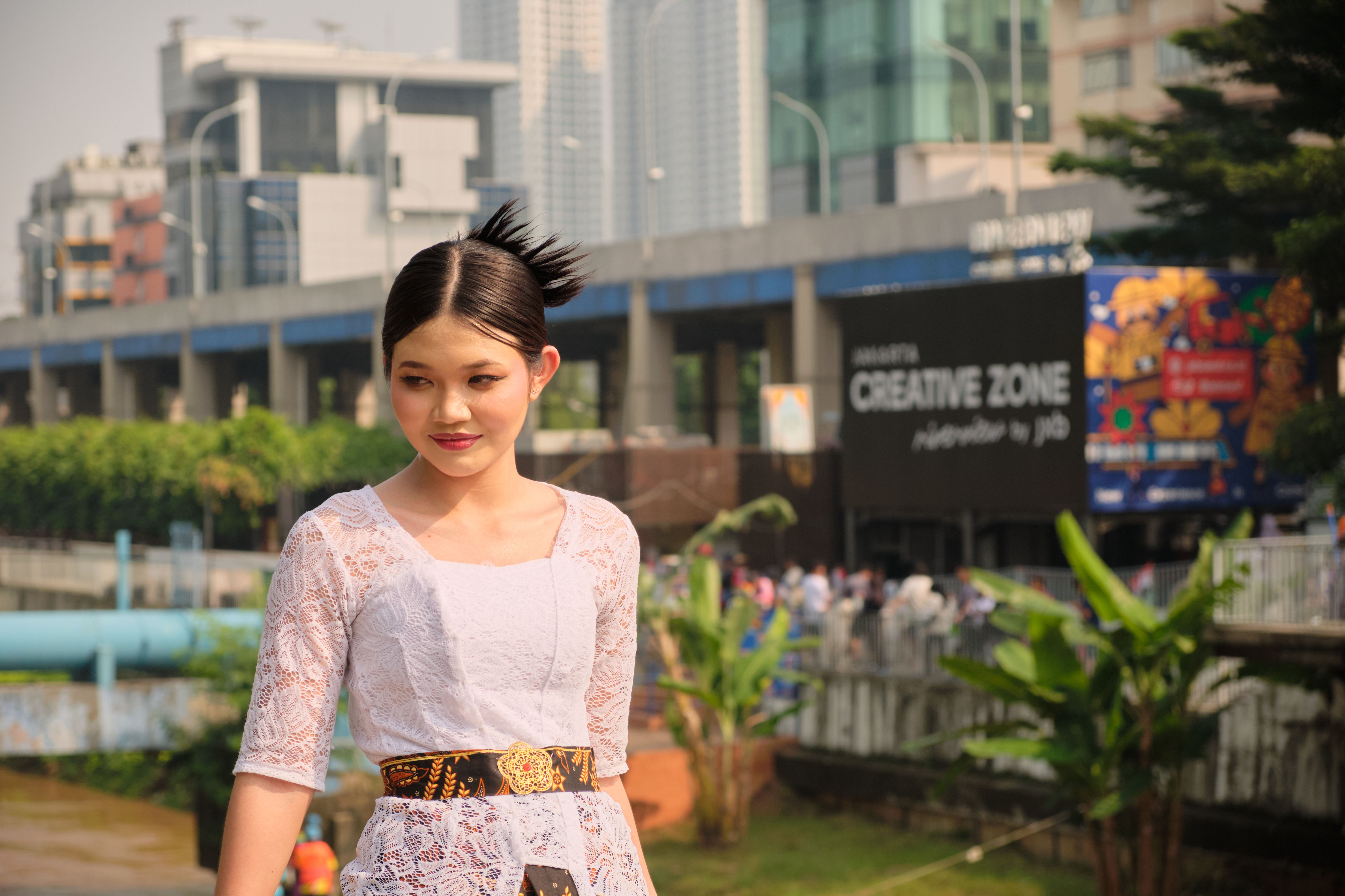 Young Woman in Traditional Attire in Jakarta