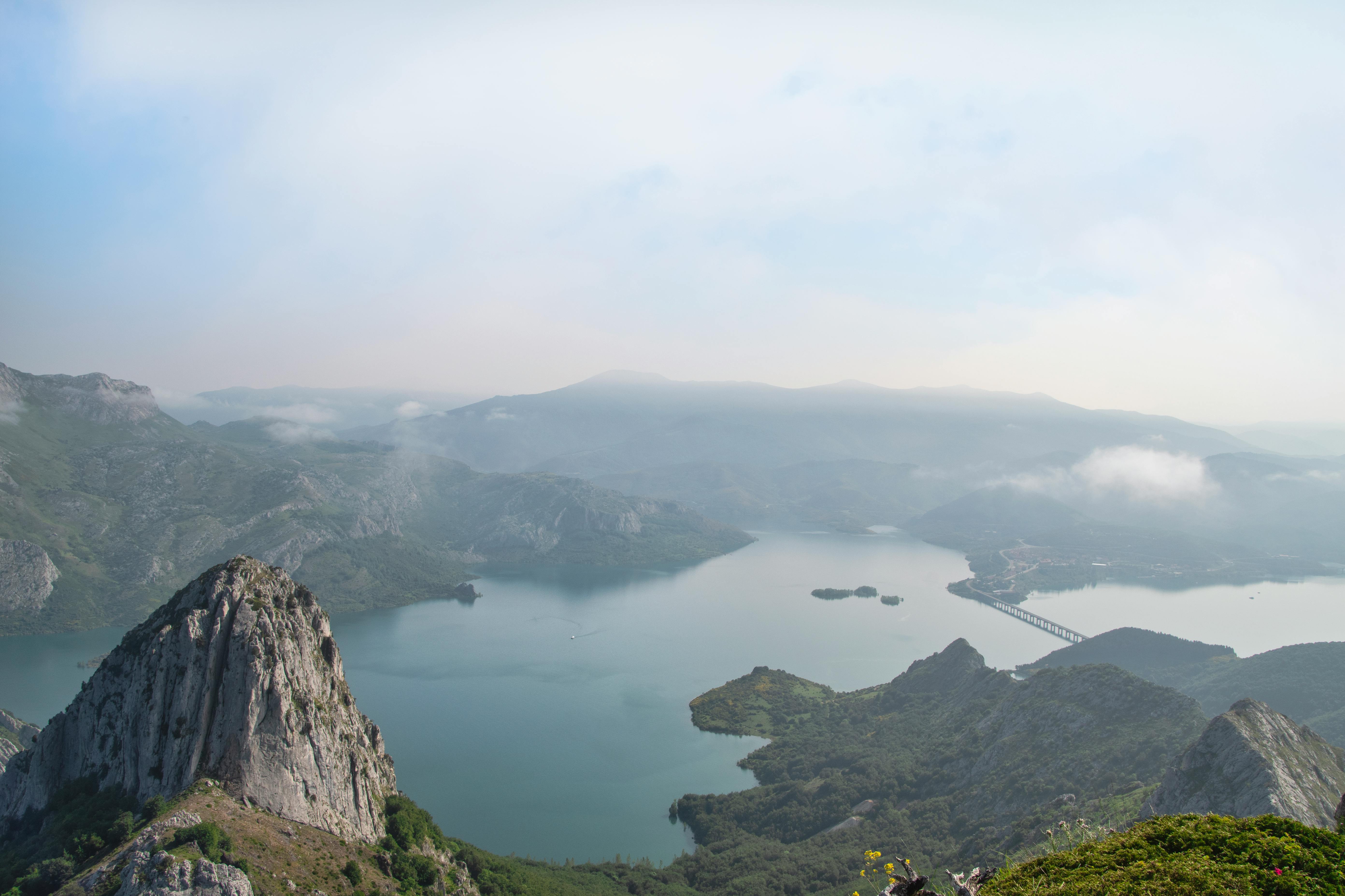 Scenic Mountain Lake View from Summit