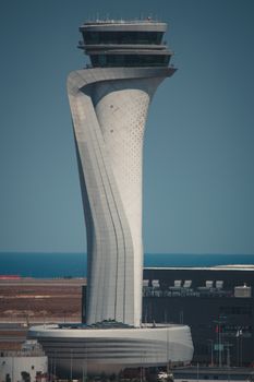 Striking design of the air traffic control tower at Istanbul Airport.