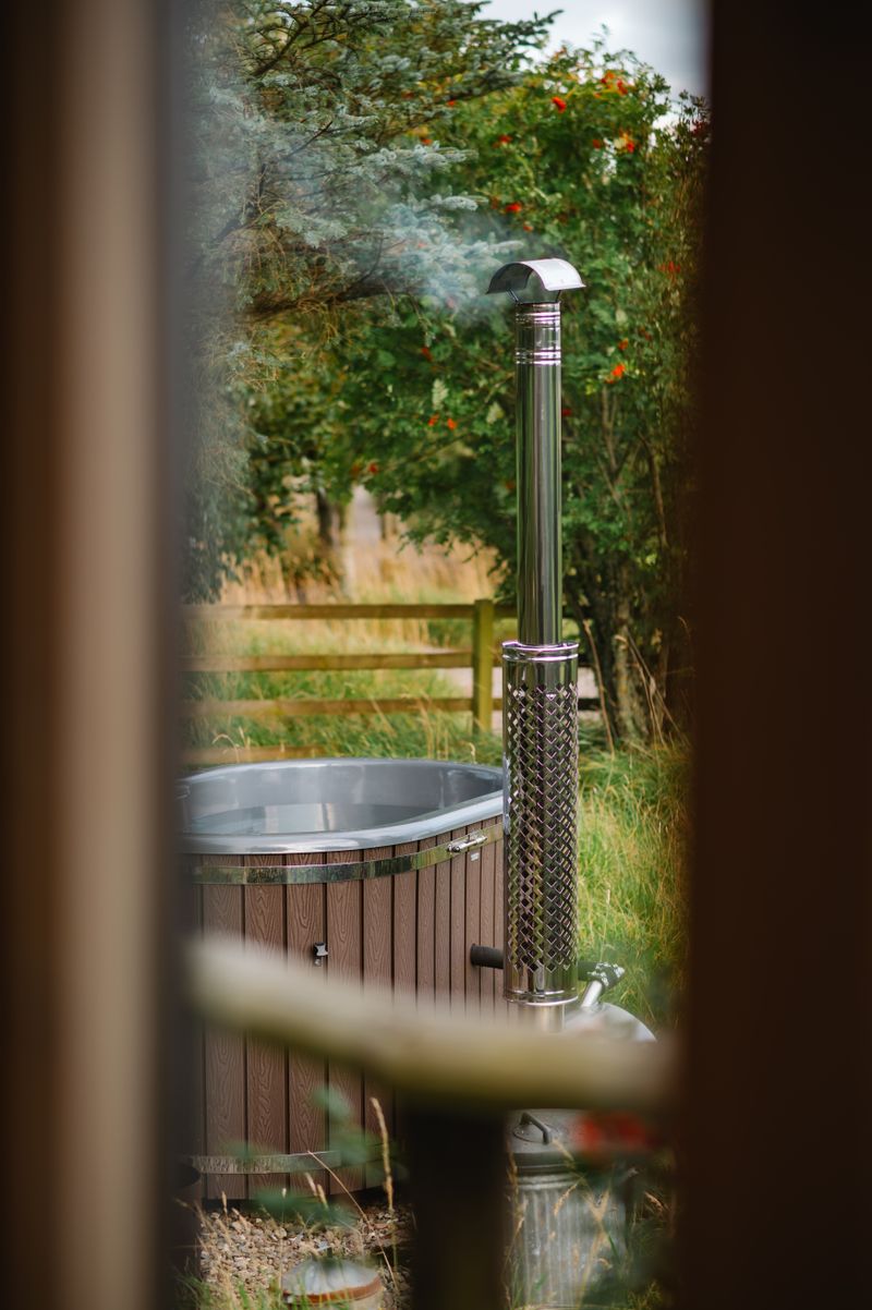 Peaceful hot tub setting