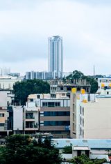 High-rises on a cloudy Bengaluru day