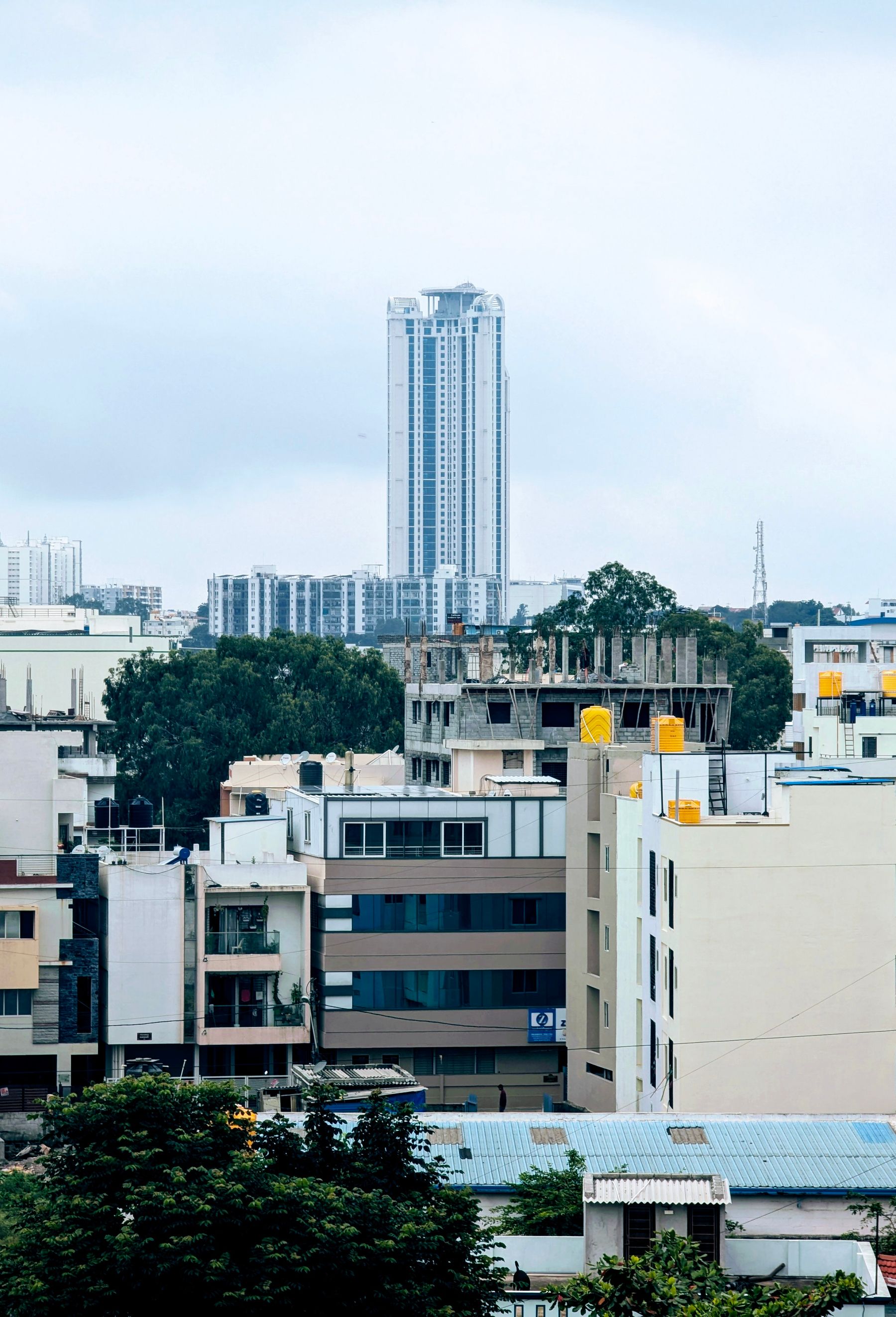 High-rises on a cloudy Bengaluru day