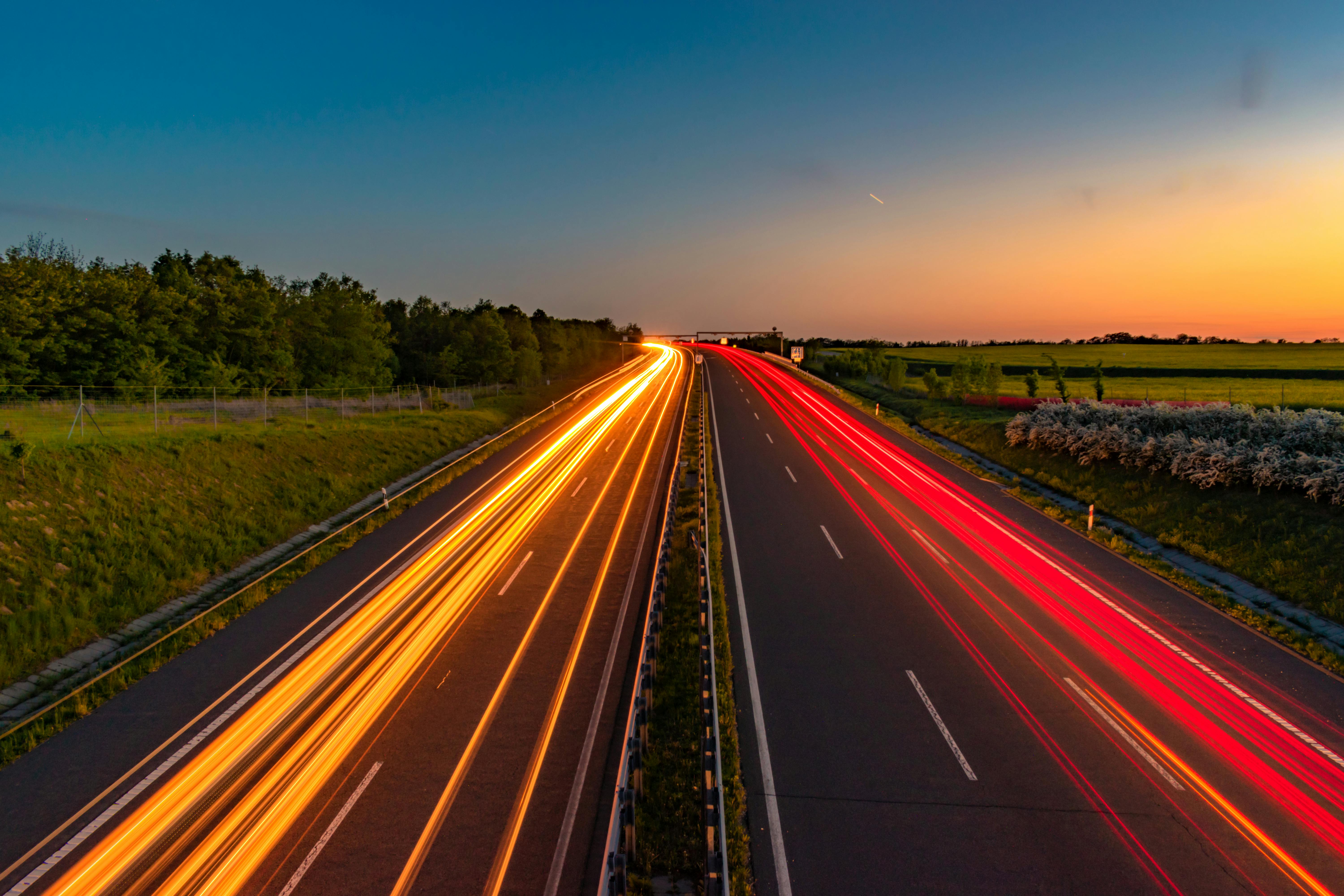 Time-Lapse Photography of Vehicle Tail Lights