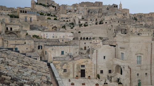 Free Explore the ancient stone architecture of Matera, Italy, a UNESCO World Heritage site. Stock Photo