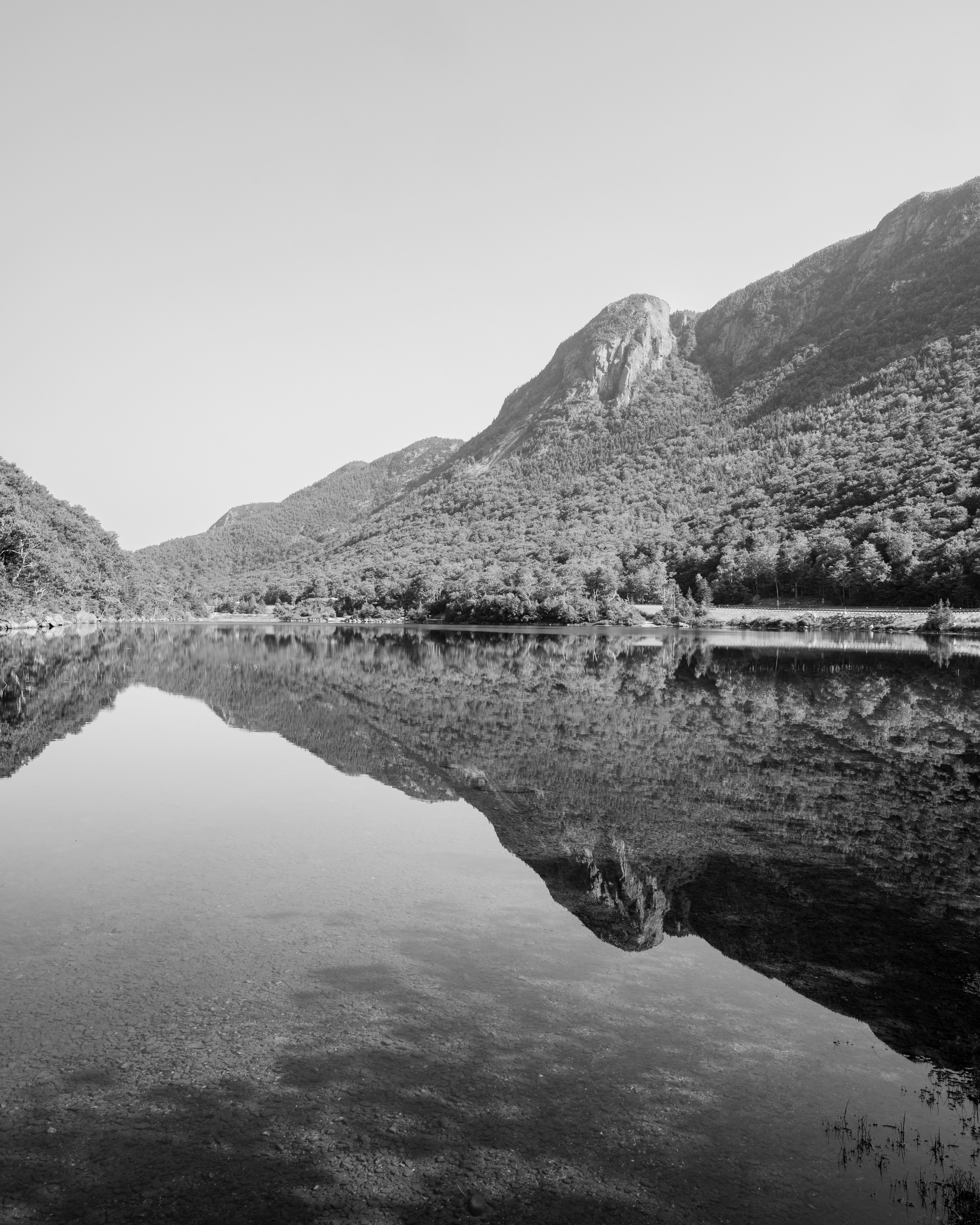 Black and White Mountain Lake Reflection · Free Stock Photo