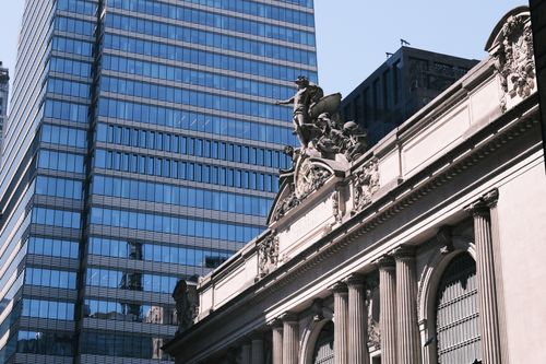 Free Elegant contrast of Grand Central Terminal and modern skyscraper in daylight. Stock Photo