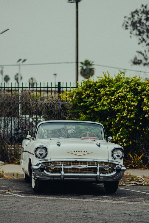 Free Vintage 1950s Chevrolet car captured in an outdoor setting, exuding classic charm. Stock Photo