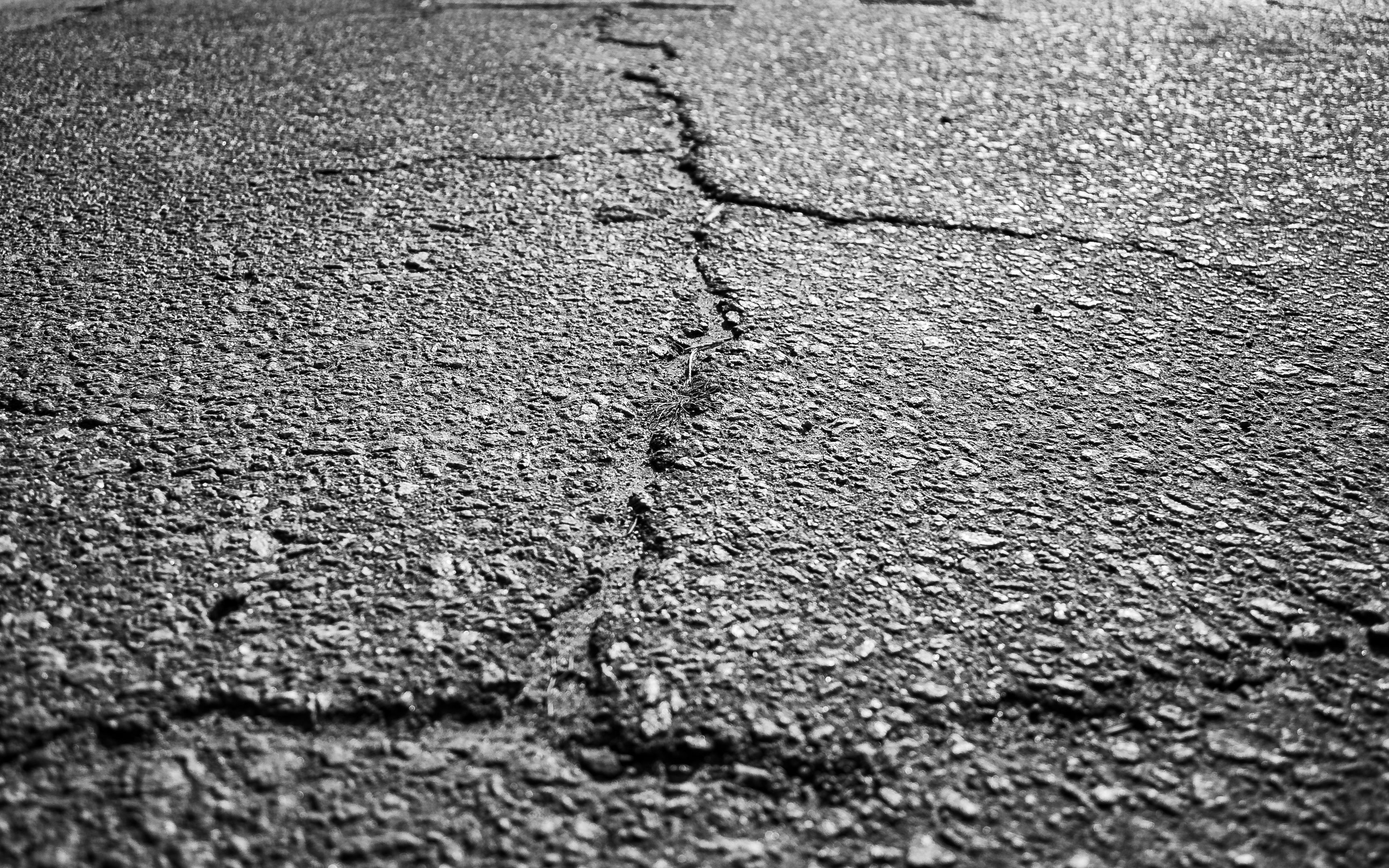 Professional asphalt crack routing and cleaning before sealant application