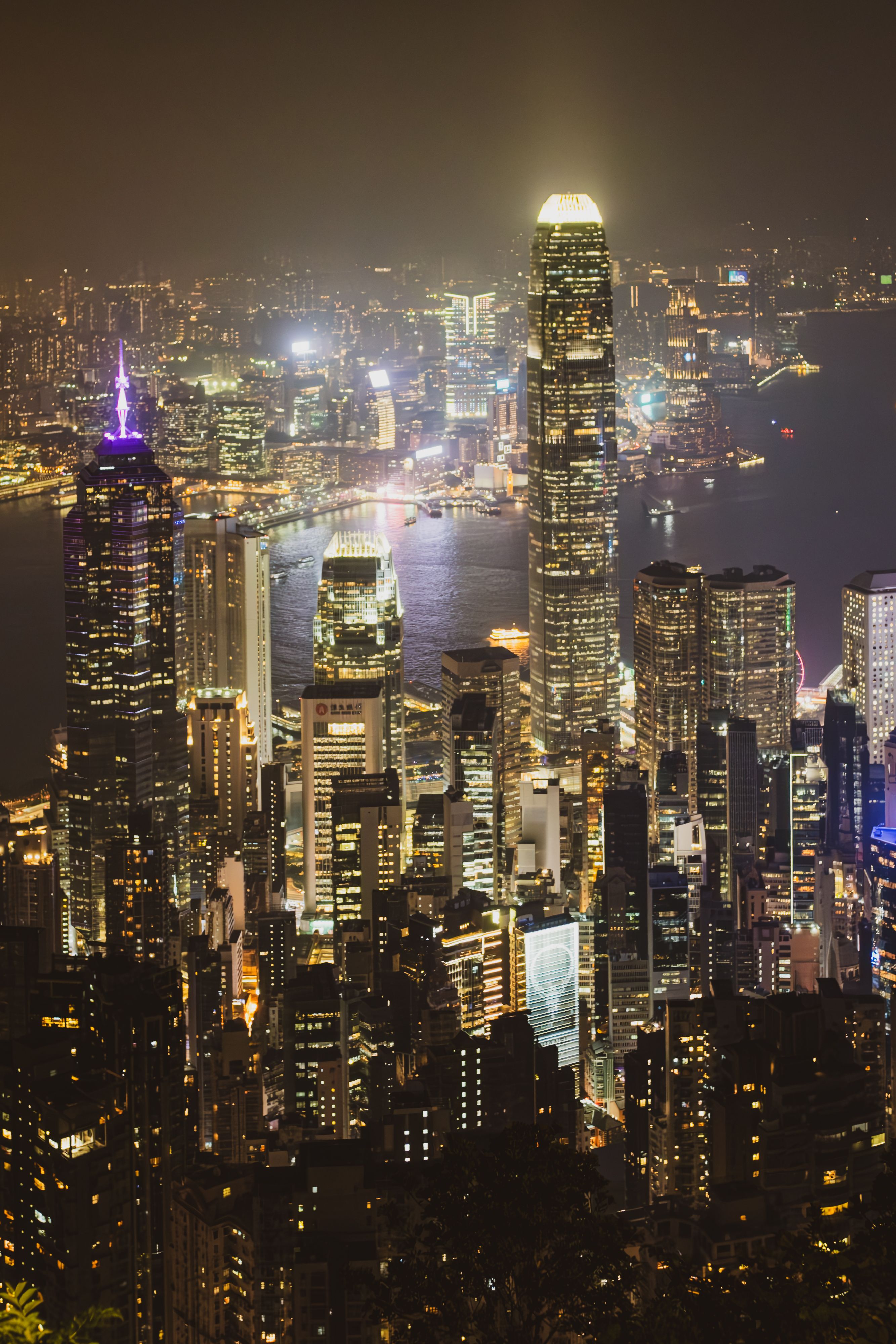 Photo of Hong Kong Skyline at Night · Free Stock Photo
