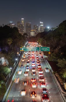 Free stock photo of 110 freeway, buildings, busy city