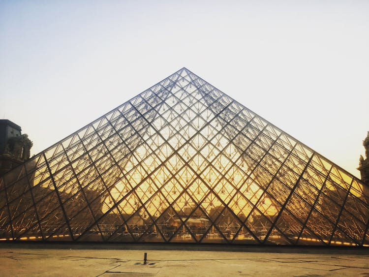 Louvre Museum During Golden Hour