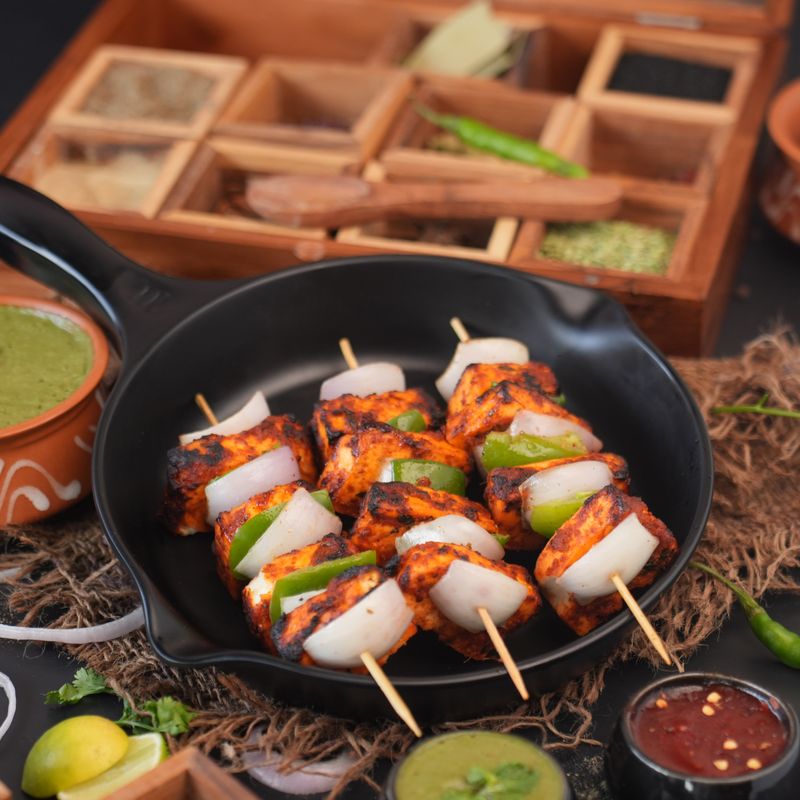 Indian Tandoori Paneer Skewers