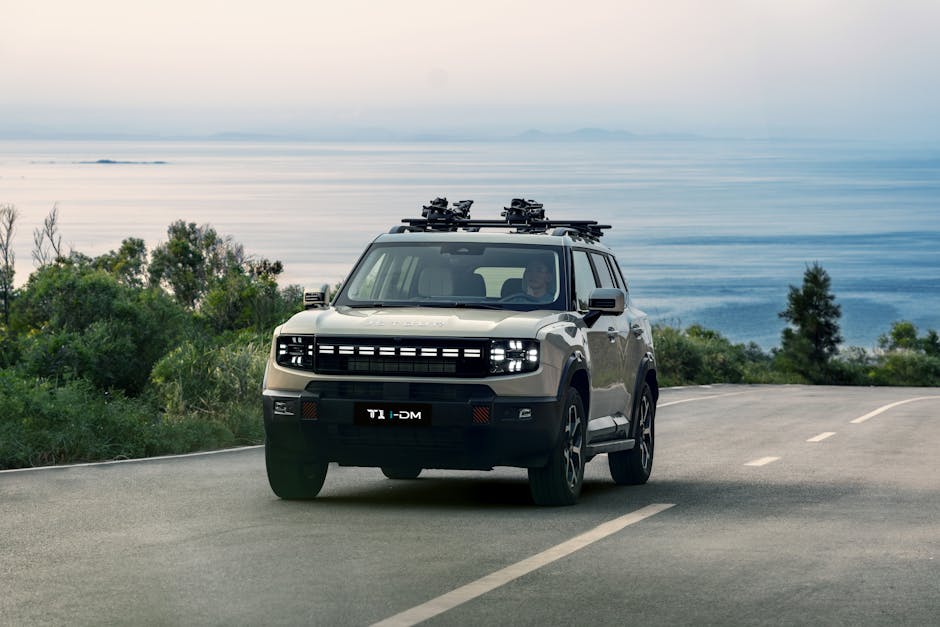 Explore scenic routes with this modern, eco-friendly SUV perfect for coastal adventures.