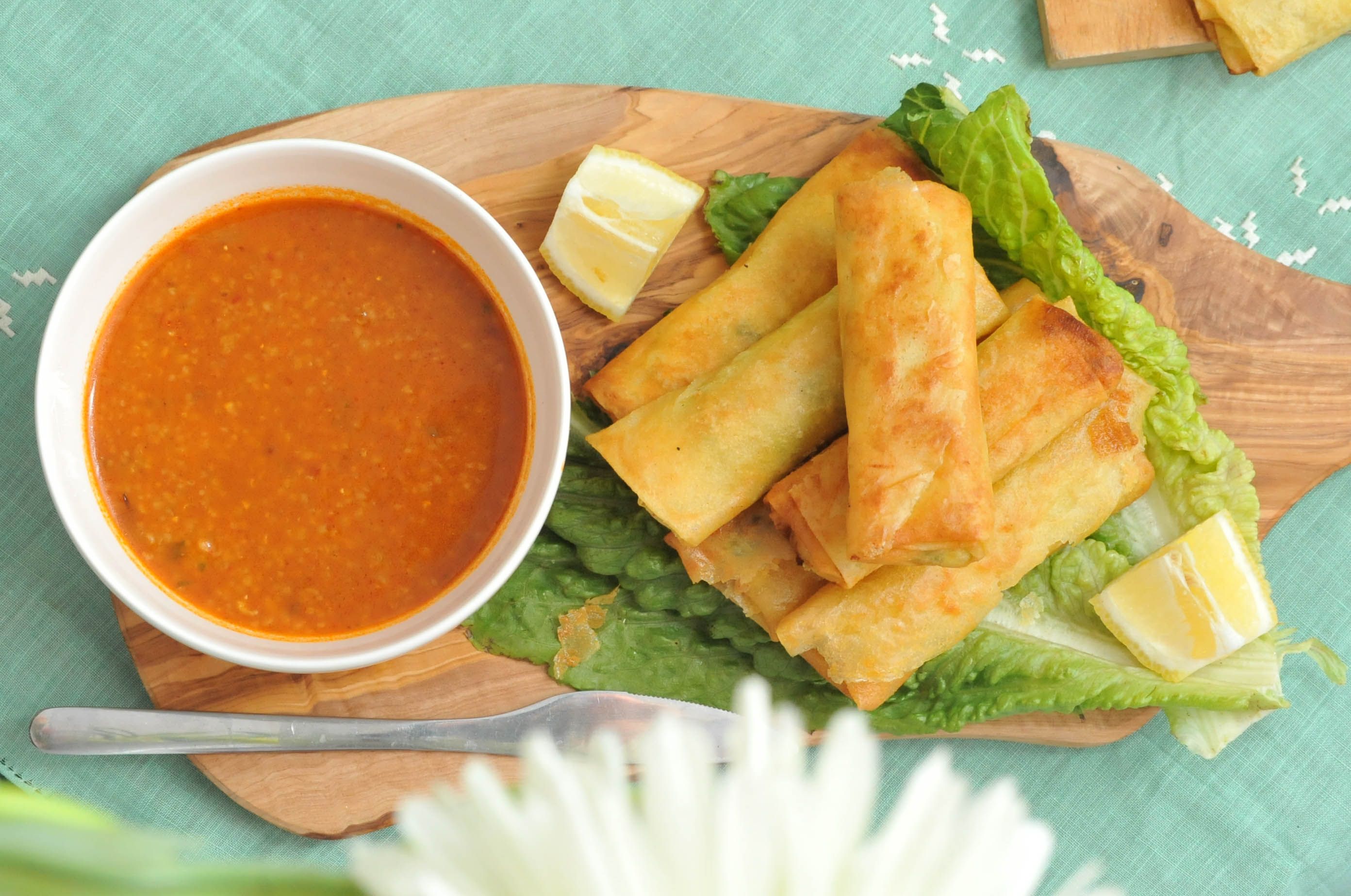 Backyard Spring Rolls with Melted Cheese