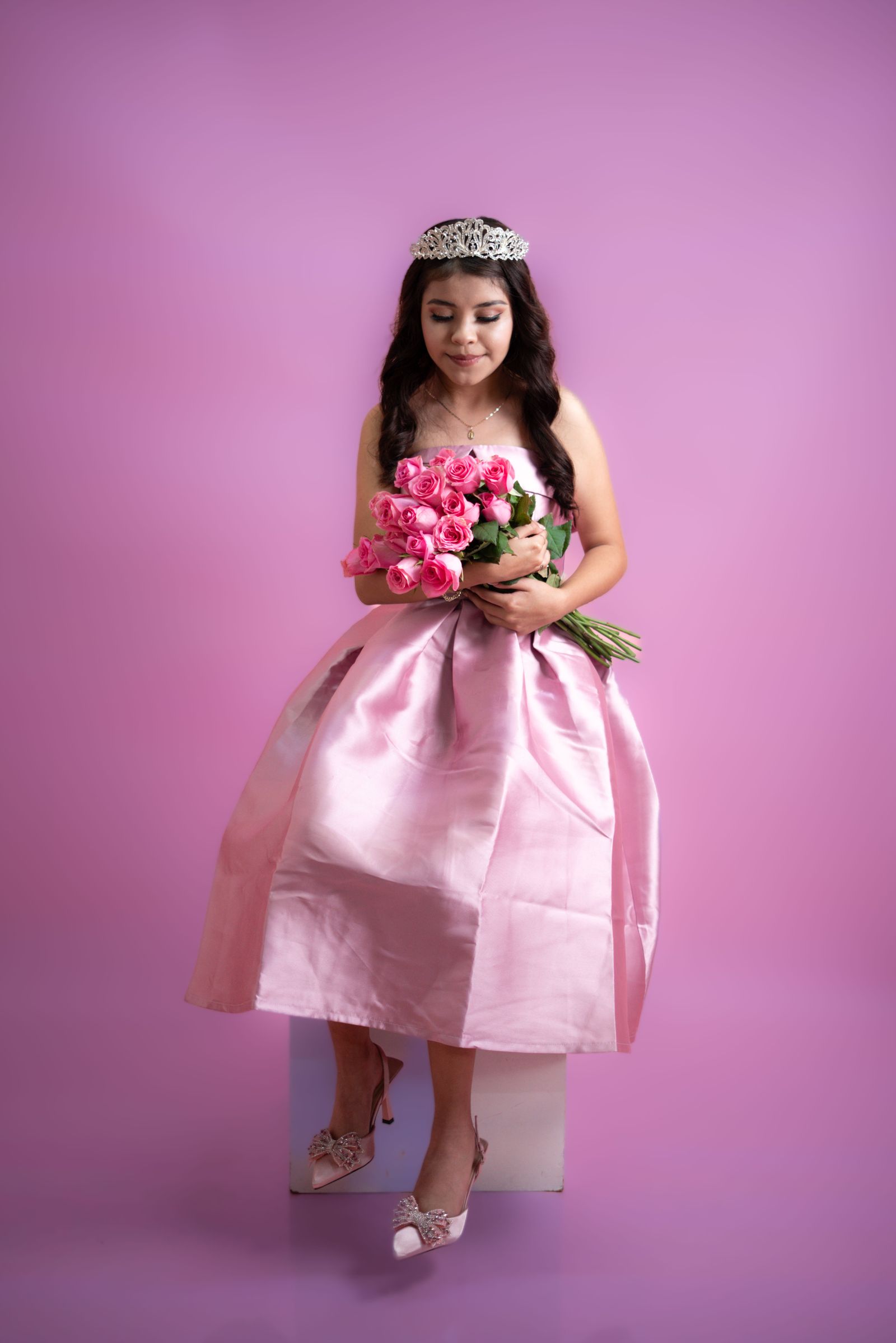 Young Girl Celebrating a Birthday in Pink Dress · Free Stock Photo
