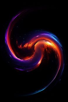 Abstract cosmic swirl depicting a colorful nebula with vivid colors and stars.