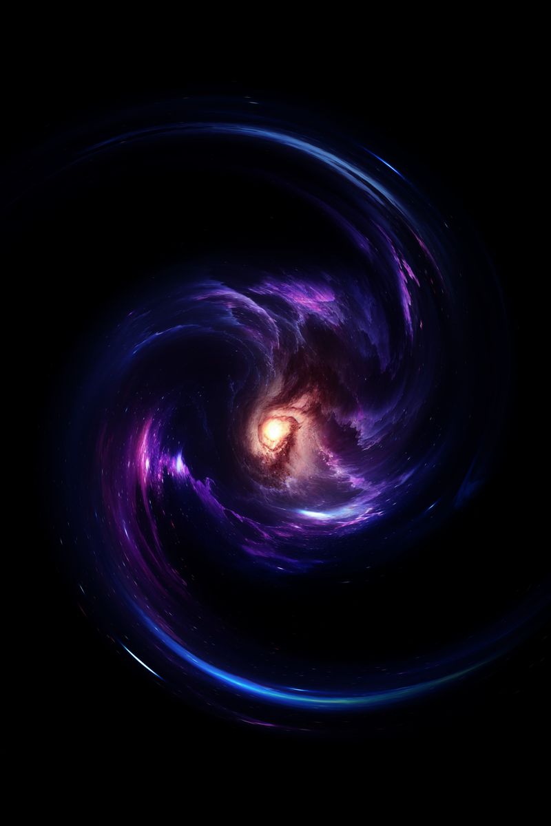 Stunning view of a swirling galaxy with vibrant colors in the universe.