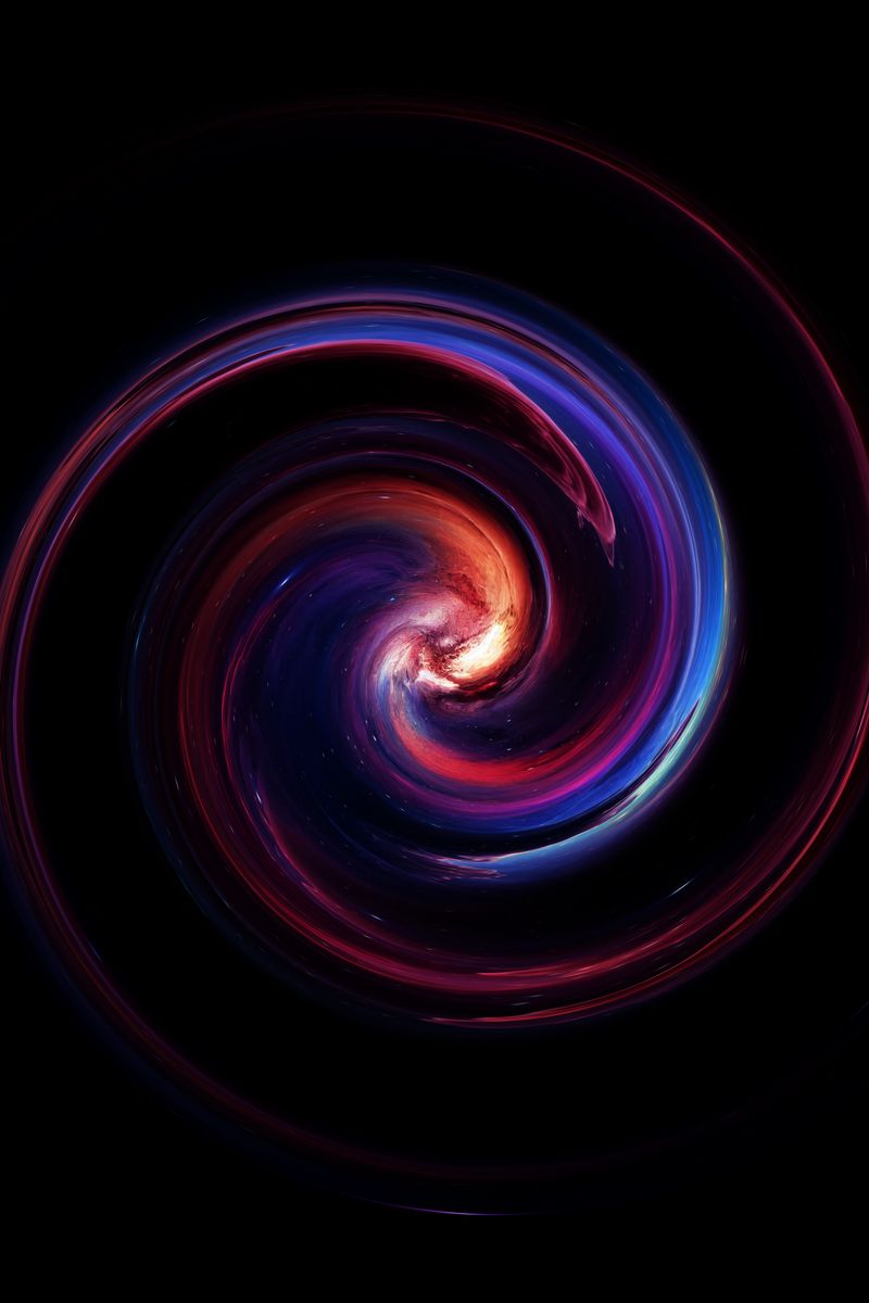 A colorful and abstract rendition of a cosmic swirl, full of vivid colors and particles in space.