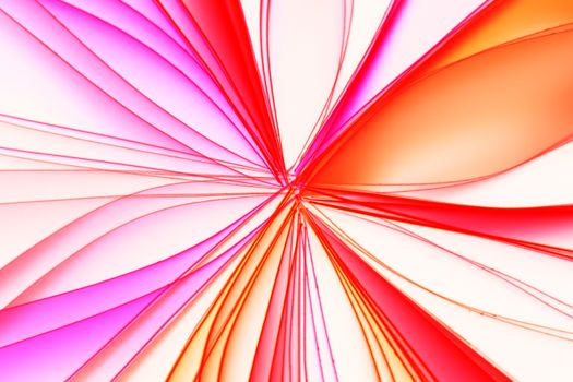 A vivid abstract art piece featuring dynamic pink and red patterns creating a sense of motion and energy.