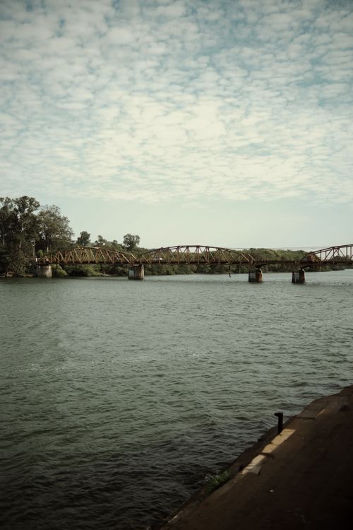 Free Rustic Bridge Over the River Stock Photo