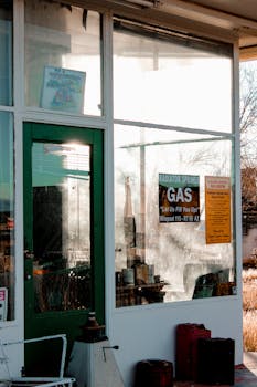Vintage-inspired gas station facade in Seligman, Arizona, capturing nostalgic Route 66 vibes.
