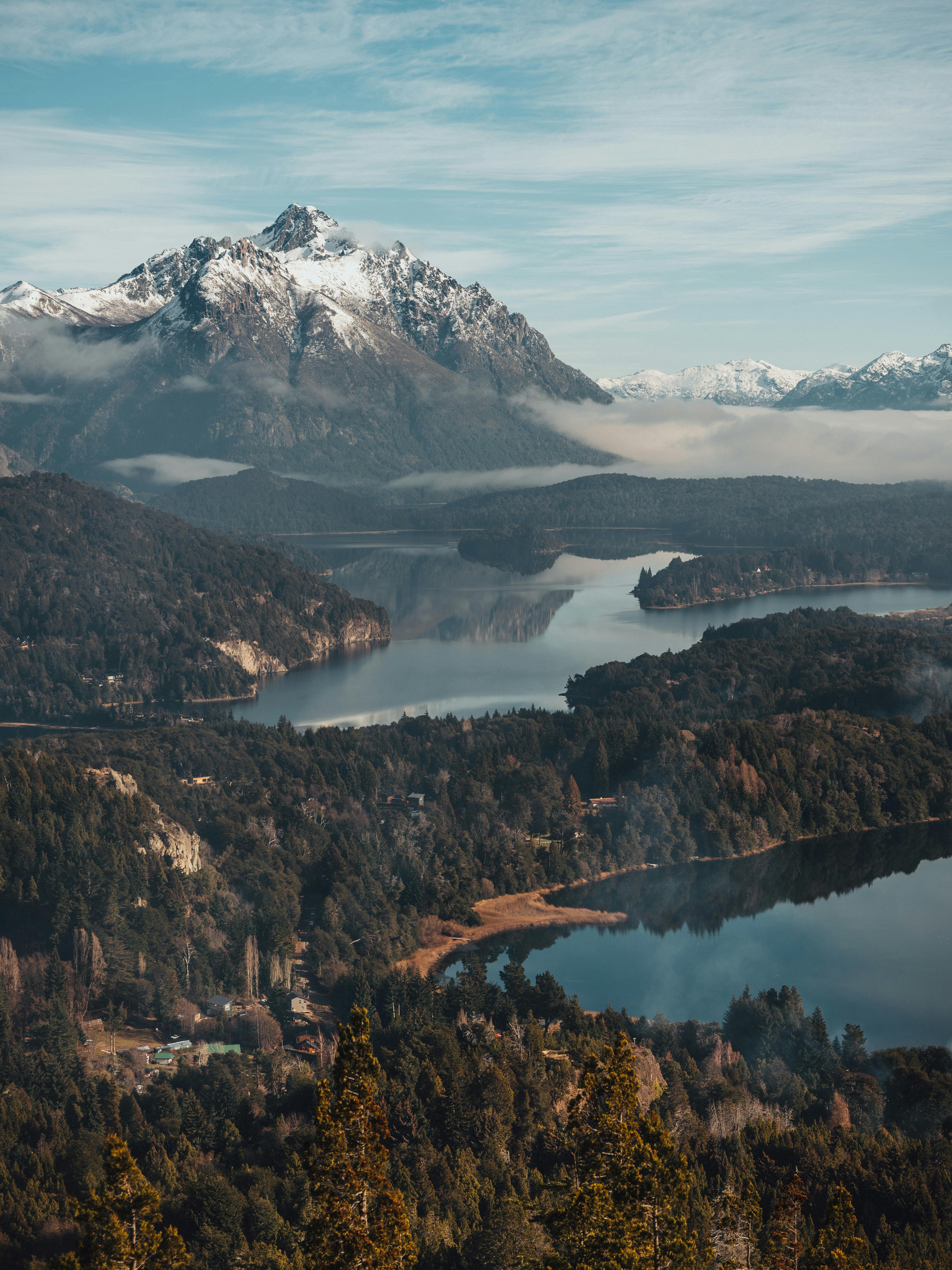 Breathtaking view of the Andes and lakes in San Carlos de Bariloche, Argentina.