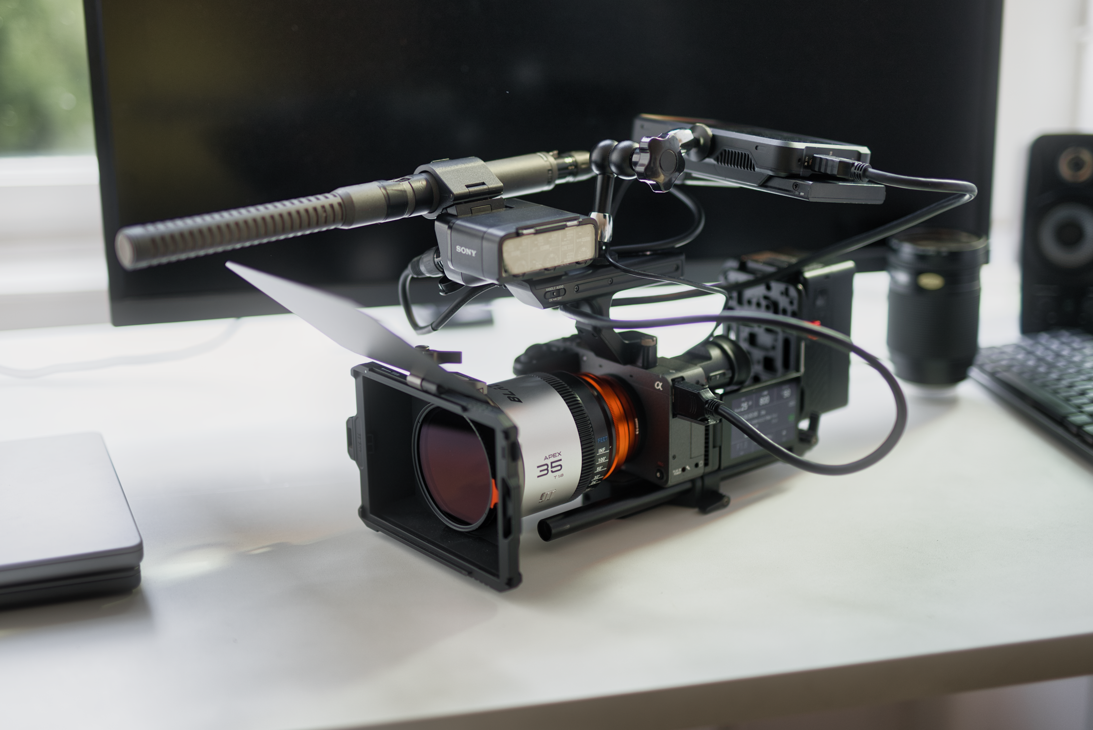 Professional Video Camera Setup with Microphone · Free Stock Photo