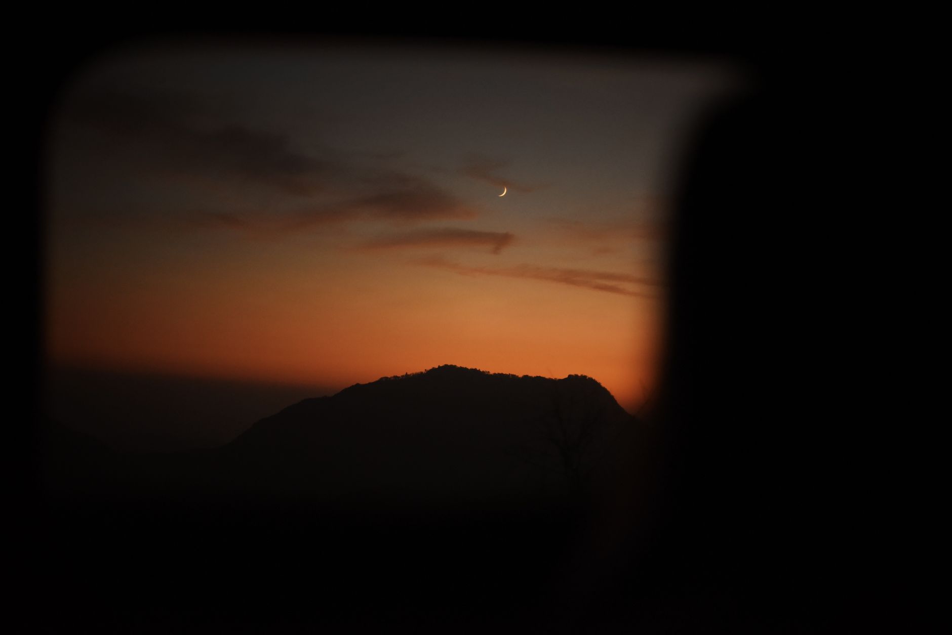 Mountains in Flame Sky
