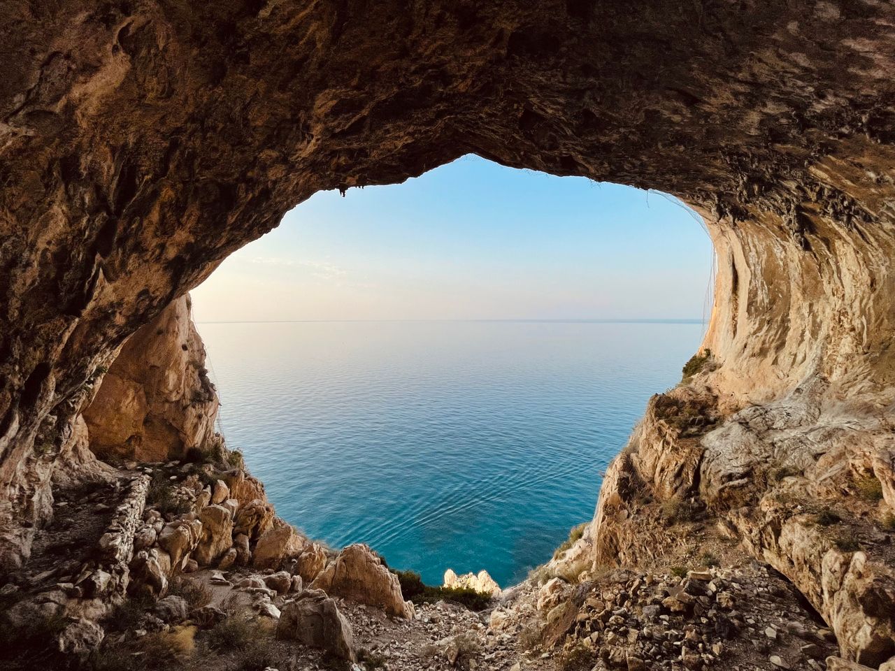stunning coastal vista from a cave in noli liguria showcasing serene s