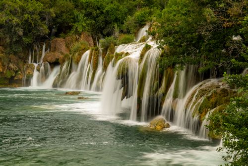 Free Stunning view of Skradinski Buk waterfall in Croatia's Krka National Park. Stock Photo
