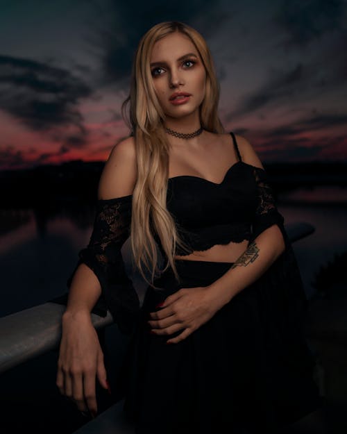 Free stock photo of model, sunset