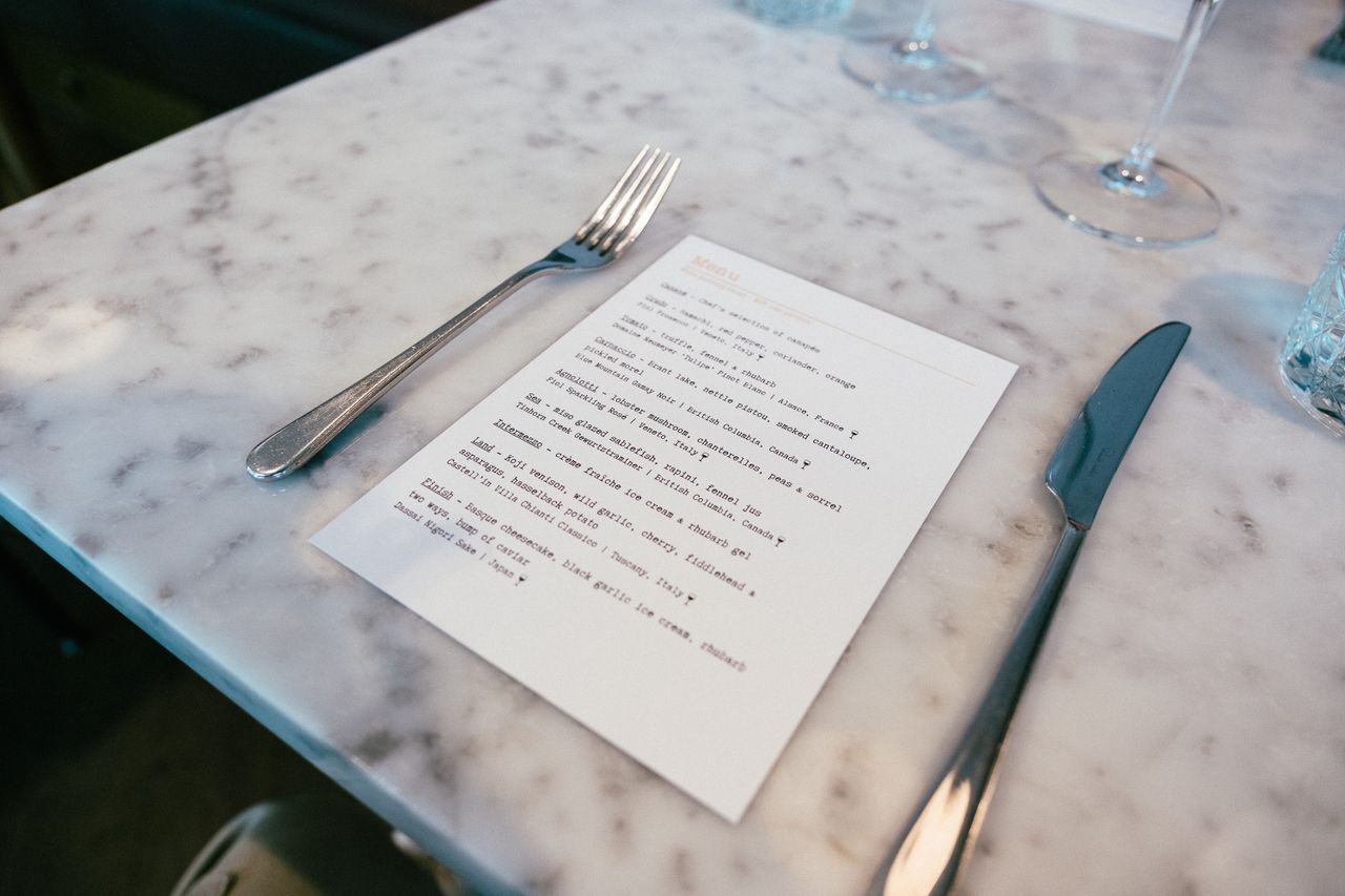 Fine-dining menus