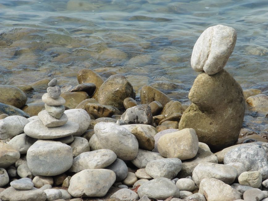 three stacked stones balance
