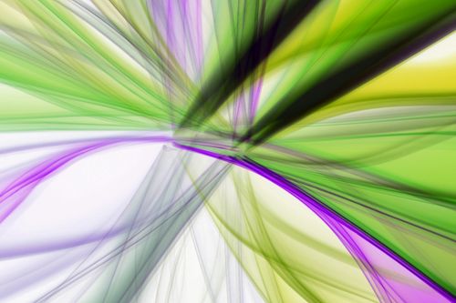 Free Dynamic abstract image featuring vibrant green and purple light streaks. Stock Photo