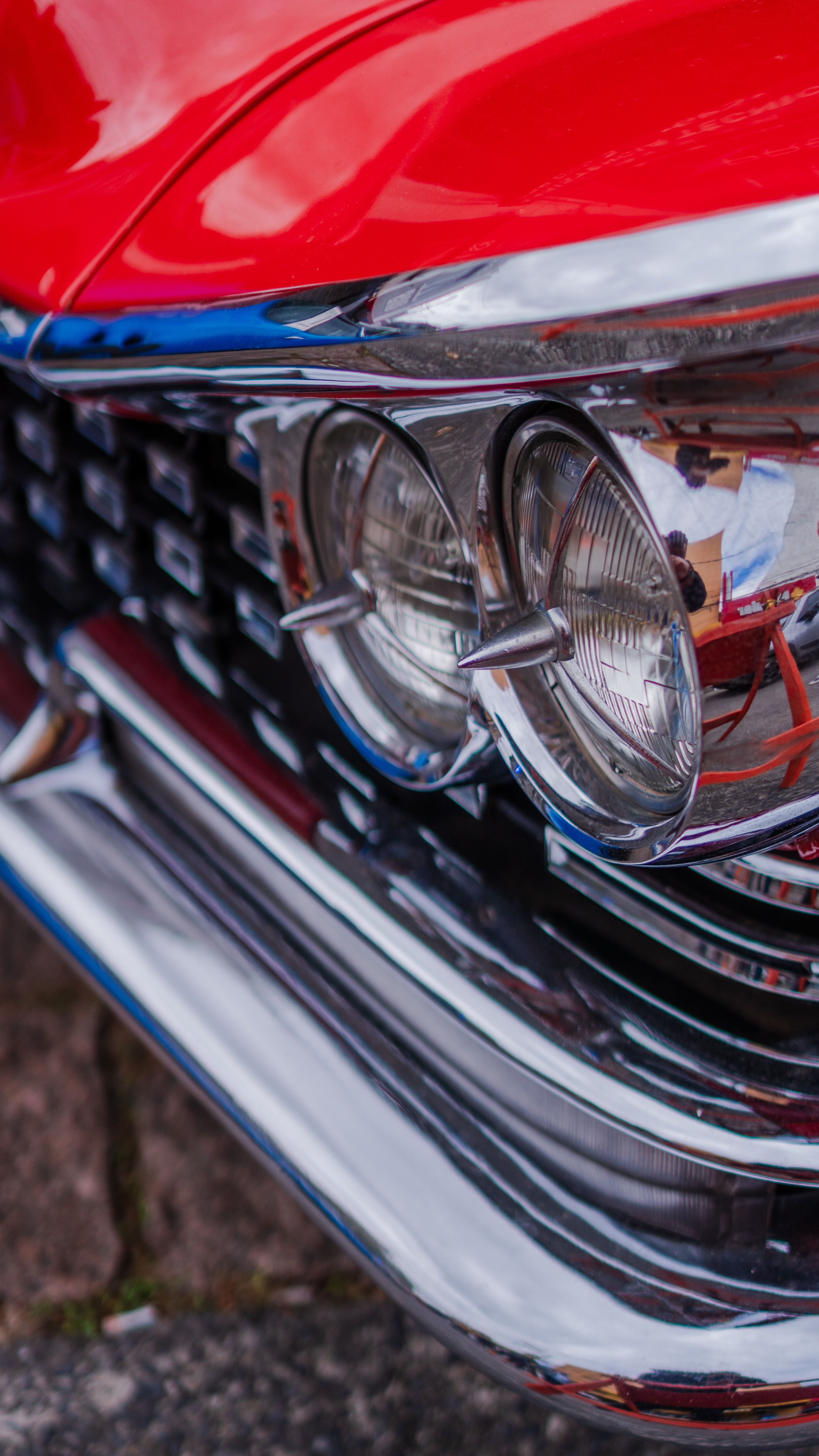Vintage car headlight detail