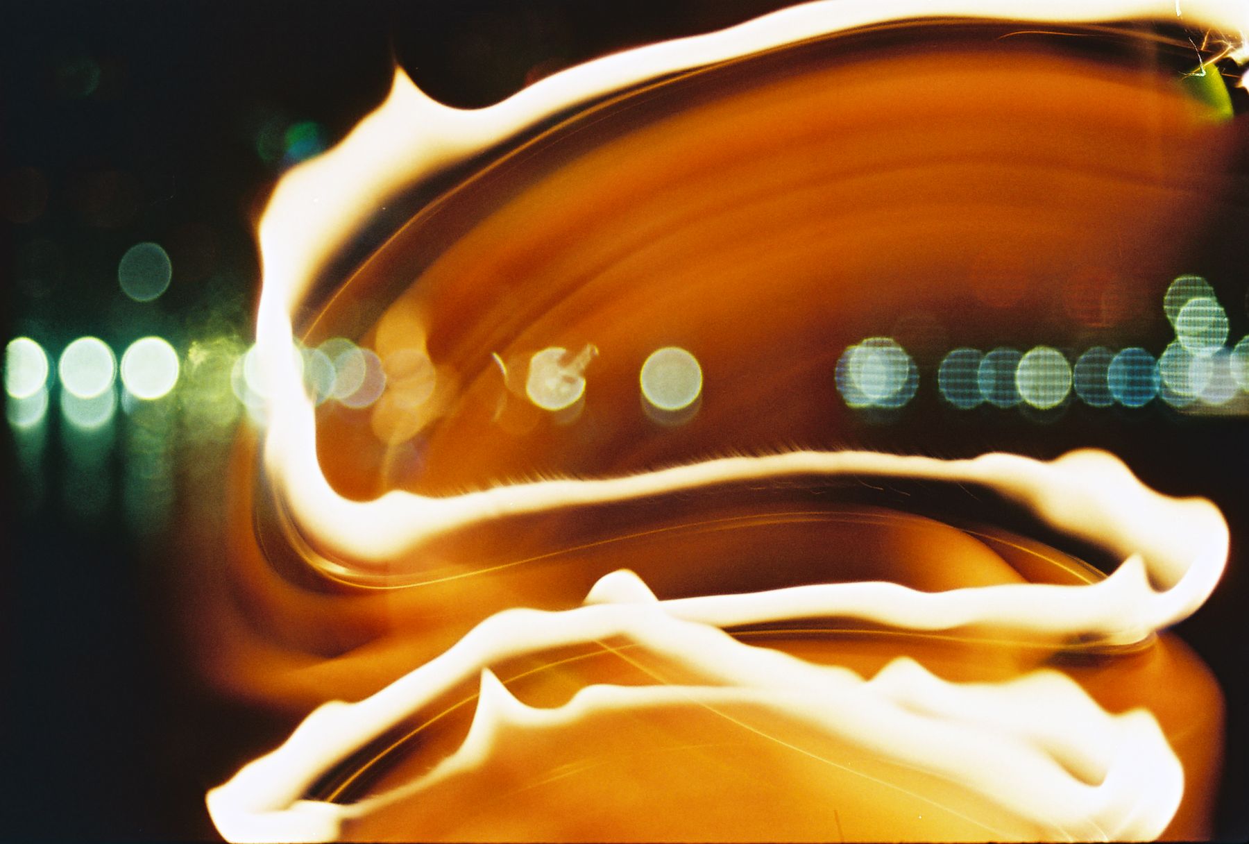 Swirling long exposure light trails