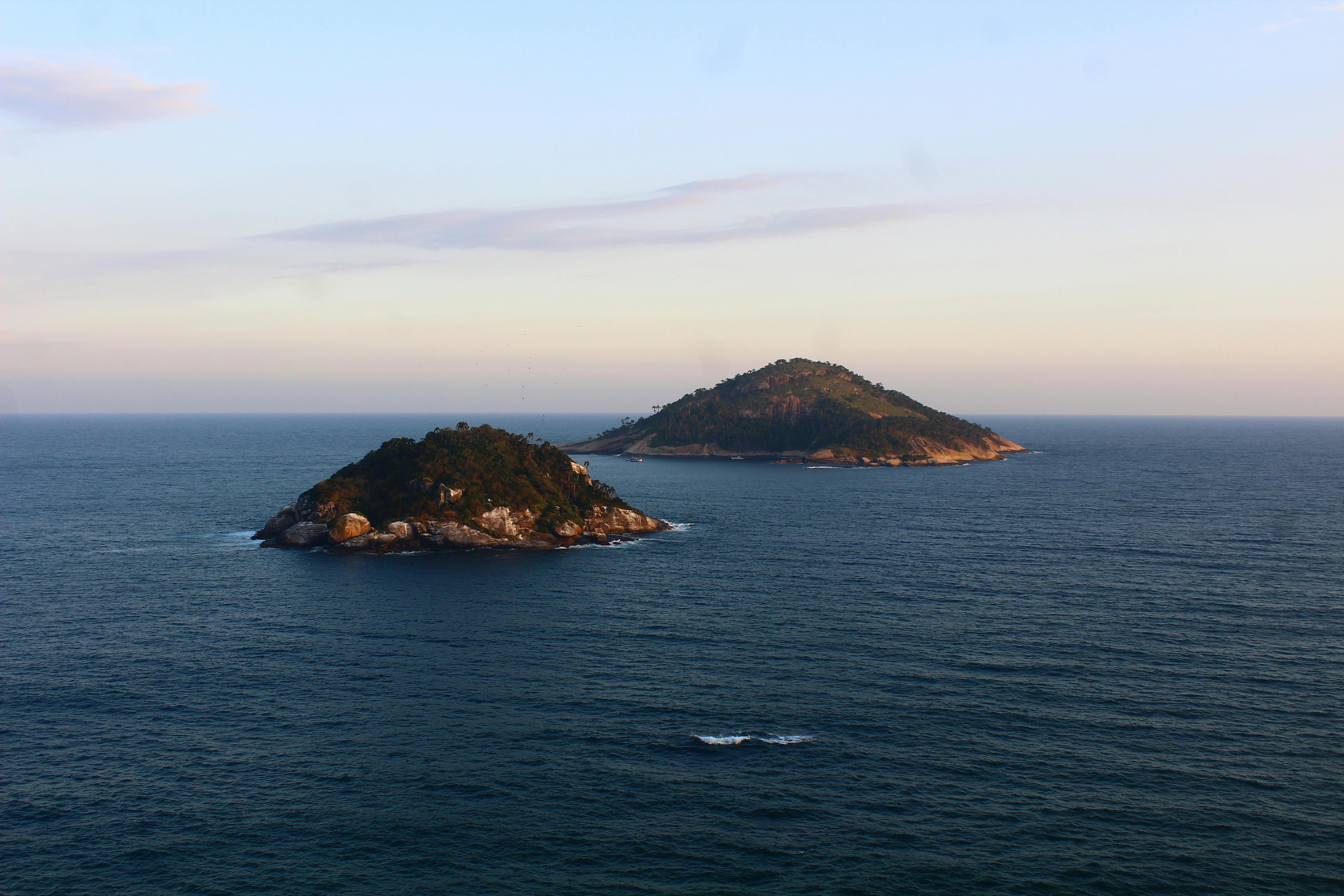 Beautiful view of the Cagarras Islands in Rio de Janeiro captured during sunset.