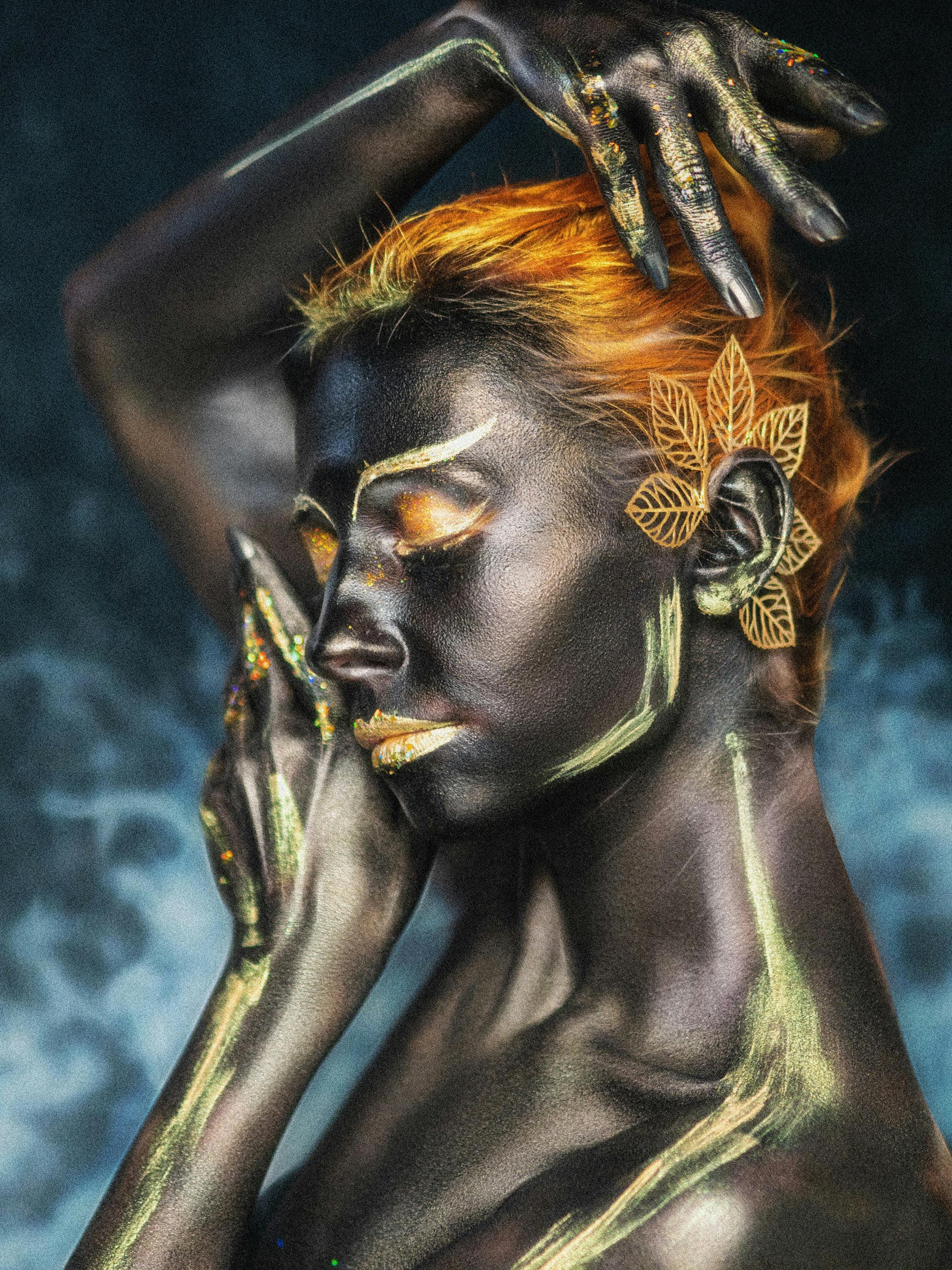 Woman With Black Body Paint · Free Stock Photo