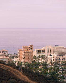 Breathtaking coastal view of a resort in Tenerife, Canary Islands, Spain.
