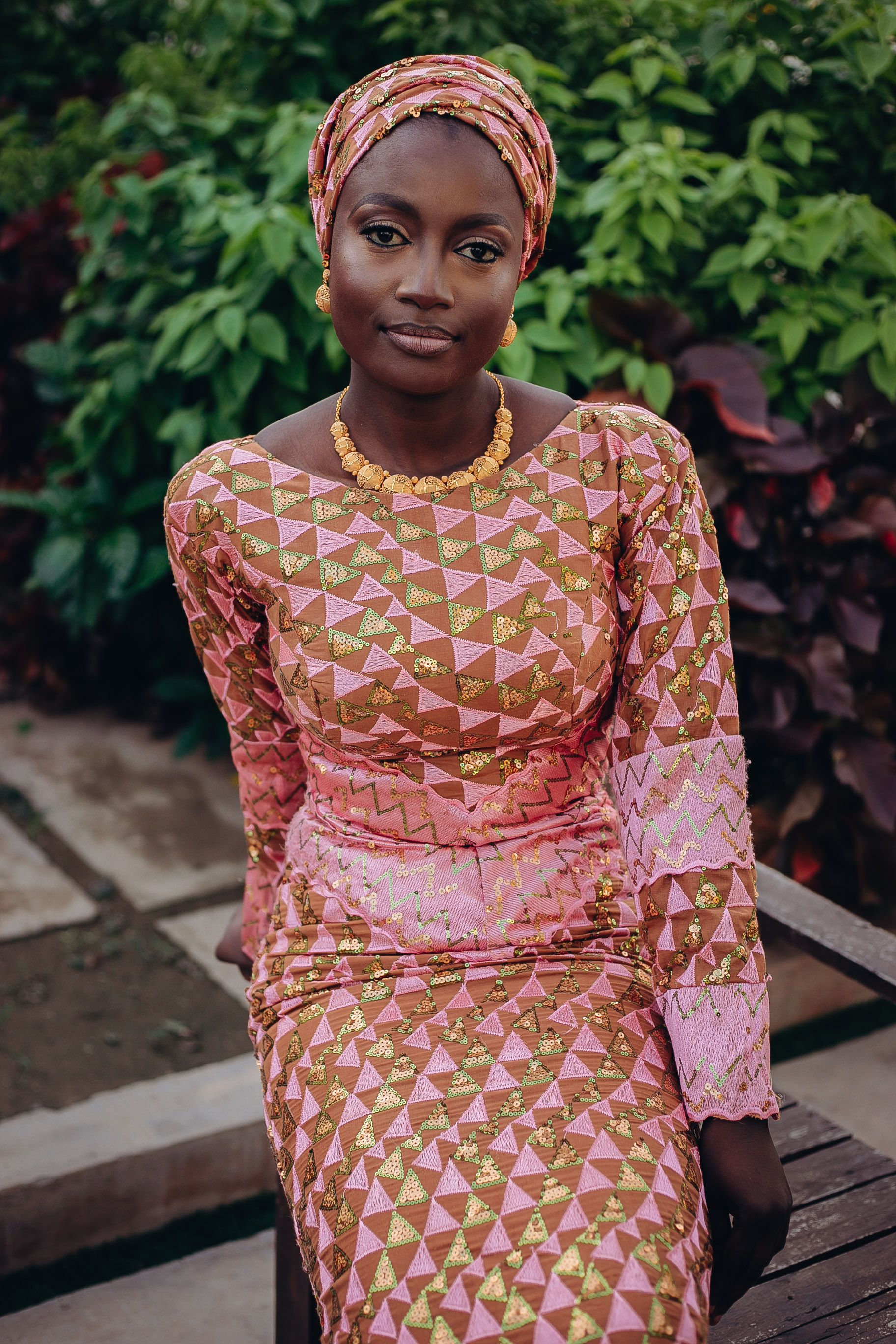 Elegant Woman in Traditional African Attire Outdoors  Free Stock Photo
