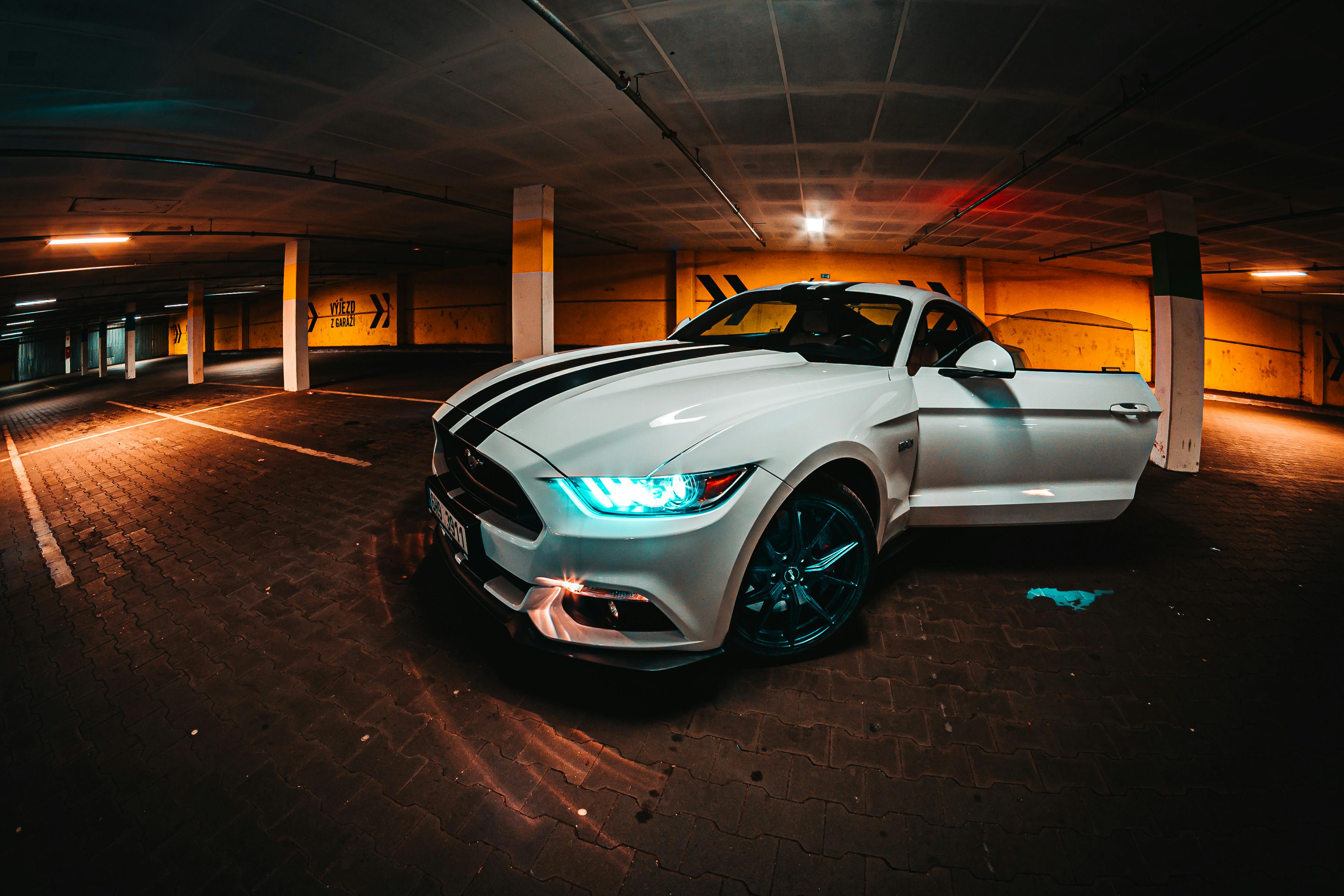 Ford mustang, headlight, front view, wheels, HD phone wallpaper | Peakpx