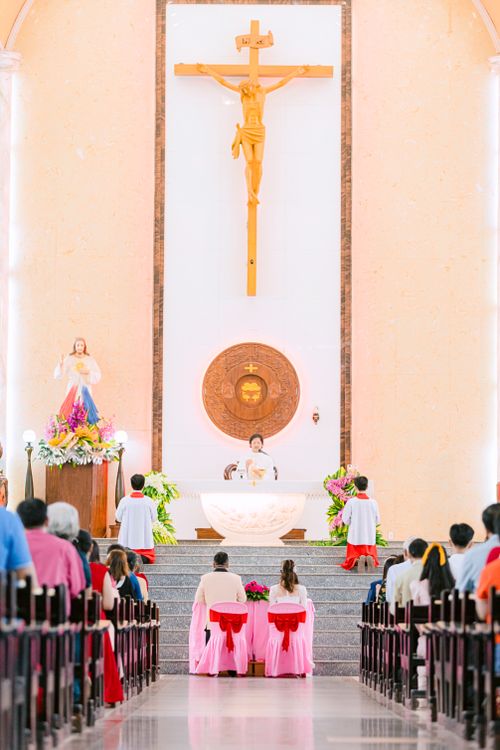 Church Management System — Congregation gathered inside a church during a service
