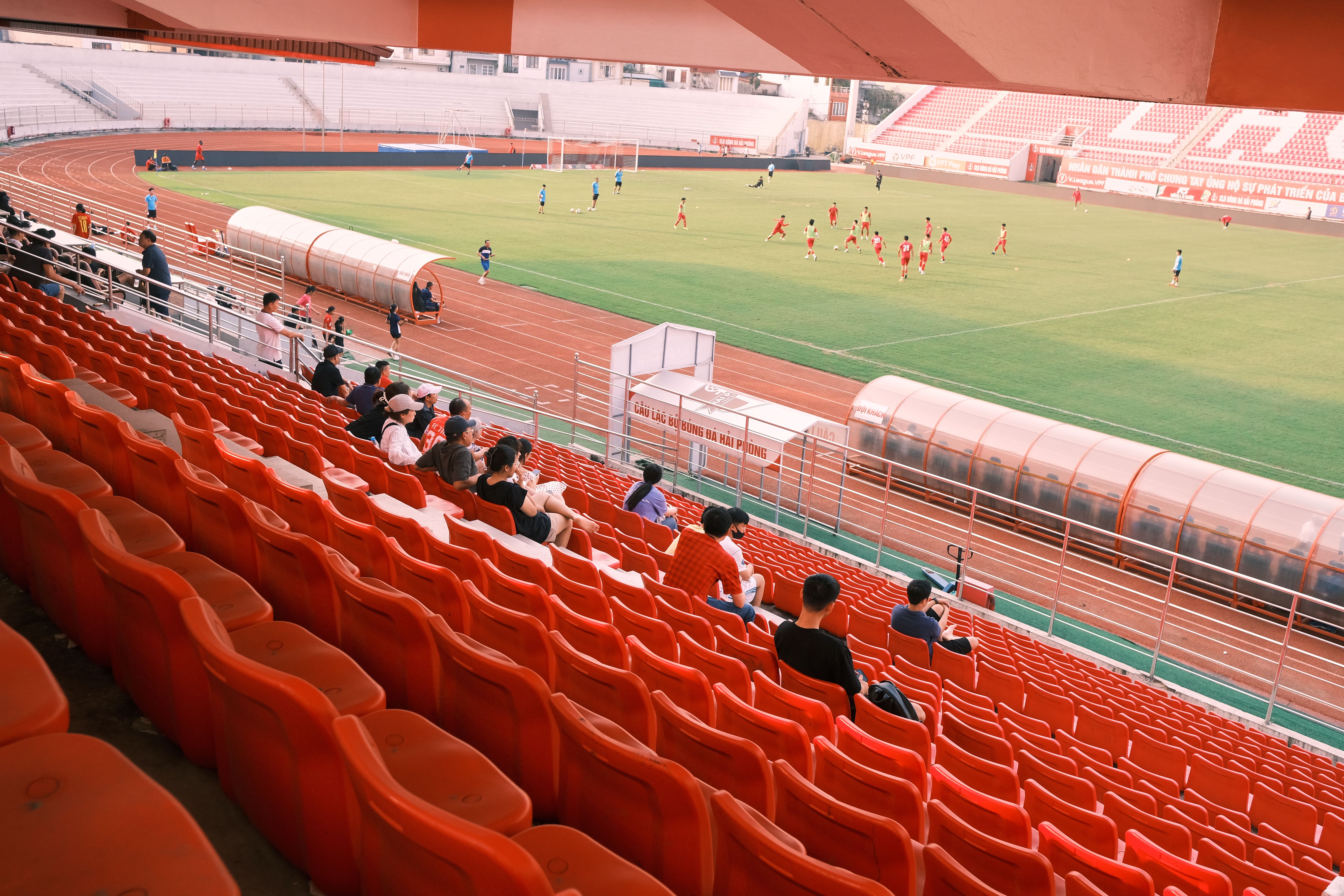 Soccer Game in Hải Phòng Stadium