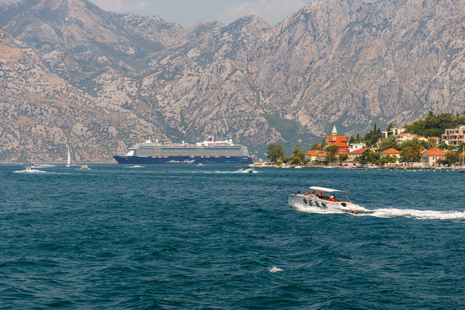 A luxury hotel with stunning views of Kotor Bay, Montenegro.